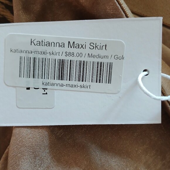 Lucy Paris NWT Glittery Gold Katianna Maxi Skirt Women's Medium - Picture 5 of 10